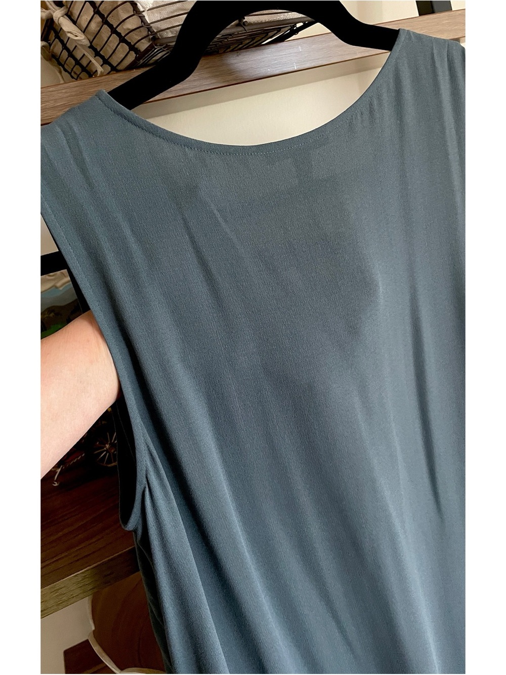 Eileen Fisher Silk Georgette Crepe Pleated Dress, Size Medium Retail $368 - Picture 9 of 10
